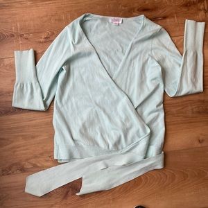 Ann Taylor Loft turquoise wrap sweater size M